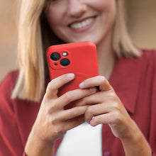 Заредете изображение във визуализатора на галерията – Case for Samsung A08 Silicone Mag Cover compatible with MagSafe (camera protection) red
