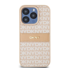 Заредете изображение във визуализатора на галерията – Original Case DKNY hardcase Leather Mono Stripe &amp; Metal Logo DKHCP15LPRTHSLP for Iphone 15 Pro pink
