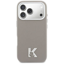 Заредете изображение във визуализатора на галерията – KARL LAGERFELD case for IPHONE 17 Pro Max compatible with MagSafe KLHMP17X5PGFKHGG (PU FW W/ KHead Logo) gray
