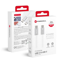 Заредете изображение във визуализатора на галерията – Cable USB C to USB C Forcell F-Energy QC4.0 PD 5A 240W Cafule Color 2 m CBN1 white
