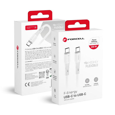 FORCELL F-ENERGY C347 cable Type C to Type C QC4.0 PD 5A 100W Silicone 1 m white