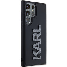 Заредете изображение във визуализатора на галерията – Original Pouch KARL LAGERFELD  hardcase 3D Rubber Glitter Logo KLHCS24S3DMBKCK for Samsung Galaxy S24 Ultra black
