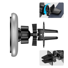 Заредете изображение във визуализатора на галерията – Tech-Protect A2 car phone holder with MagSafe 15W inductive charger for air vent - black

