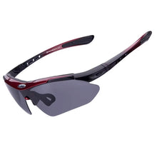 Заредете изображение във визуализатора на галерията – Rockbros 10001 polarizing cycling glasses - black and red
