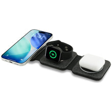 Заредете изображение във визуализатора на галерията – Wireless charger 3in1 compatible with MagSafe 15W GUESS GUE005639 black

