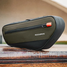 Заредете изображение във визуализатора на галерията – Rockbros 30120079001 bicycle bag for 1.7 l frame - green and black
