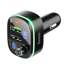 Заредете изображение във визуализатора на галерията – HOCO transmiter FM Bluetooth + 2xUSB + Typ C PD20W + QC3.0 Fast E62 black
