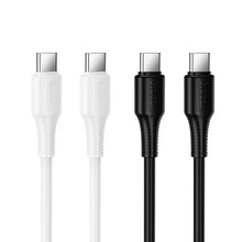 Заредете изображение във визуализатора на галерията – Cable USB C to USB C Hoco 3A 60W 1 m X120 white
