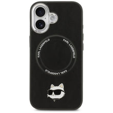 Заредете изображение във визуализатора на галерията – KARL LAGERFELD case for IPHONE 17 compatible with MagSafe KLHMP17SPSMLRCHK (PU Choupette Pin) black
