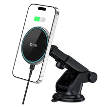 Заредете изображение във визуализатора на галерията – Tech-Protect A2 car phone holder with MagSafe 15W inductive charger for the cockpit - black
