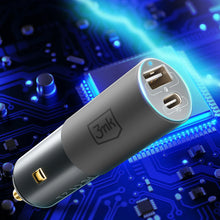 Заредете изображение във визуализатора на галерията – 3mk Hyper Car Charger USB-C USB-A 100W - silver
