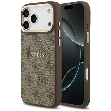 GUESS case for IPHONE 17 Pro Max compatible with MagSafe GUHMP17XP4MSEGCW (PU 4G W/ Classic) brown