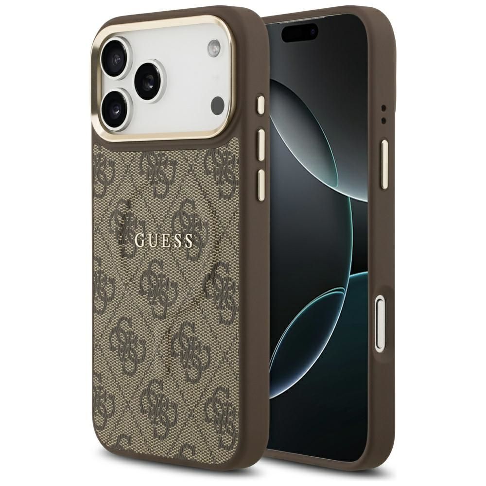 GUESS case for IPHONE 17 Pro Max compatible with MagSafe GUHMP17XP4MSEGCW (PU 4G W/ Classic) brown