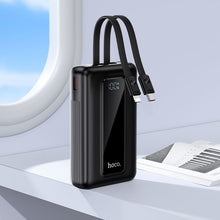 Заредете изображение във визуализатора на галерията – Powerbank 20000 mAh QC PD 22,5W with built-in cables USB C+ Lightning Hoco J162A black
