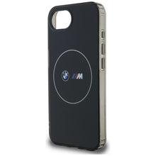 Заредете изображение във визуализатора на галерията – BMW case for IPHONE 16e (SE 4 2025) compatible with MagSafe BMHMPSE424HBMKH (IML Metal White Circle) black
