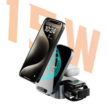 Заредете изображение във визуализатора на галерията – Dudao A11Pro+ inductive charger 15W 3in1 for phone / smartwatch / headphones - black
