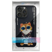 Заредете изображение във визуализатора на галерията – NIMMY case GLASSES COOL CAT for IPHONE 15 Pro black
