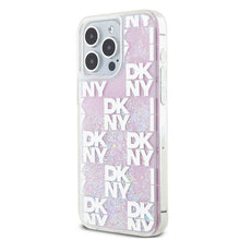 Заредете изображение във визуализатора на галерията – DKNY case for IPHONE 15 Pro Max DKHCP15XLCPEPP (DKNY HC Liquid Glitters W/Checkered Pattern) pink
