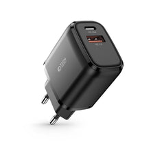 Заредете изображение във визуализатора на галерията – Tech-Protect C20W USB-C PD 20W / USB-A QC 3.0 network charger - black
