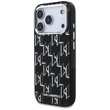 Заредете изображение във визуализатора на галерията – KARL LAGERFELD case for IPHONE 17 Pro Max compatible with MagSafe KLHMP17XHMIKLMEK (IML KL Monogram) black
