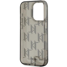 Заредете изображение във визуализатора на галерията – Karl Lagerfeld IML Mono KL Pattern &amp; Cord case for iPhone 15 Pro - black
