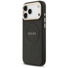 Заредете изображение във визуализатора на галерията – GUESS case for IPHONE 17 Pro Max compatible with MagSafe GUHMP17XPSAMSECK (PU W/ Peony Hot Stamp) black
