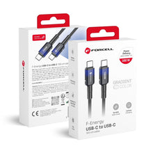 Заредете изображение във визуализатора на галерията – FORCELL F-ENERGY C357 cable Type C to Type C QC4.0 PD 5A 100W Gradient 1 m black
