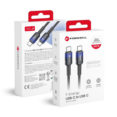 FORCELL F-ENERGY C357 cable Type C to Type C QC4.0 PD 5A 100W Gradient 1 m black
