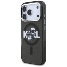 Заредете изображение във визуализатора на галерията – KARL LAGERFELD case for IPHONE 17 Pro compatible with MagSafe KLHMP17LHGKCGKBK (IML Glitter k&amp;C Sketch Logo) black
