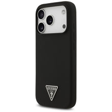 Заредете изображение във визуализатора на галерията – GUESS case for IPHONE 17 Pro Max compatible with MagSafe GUHMP17XSCTRLMK (Silicone W/ Triangle Logo) black
