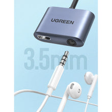 Заредете изображение във визуализатора на галерията – Ugreen audio adapter USB Type C (male) - USB Type C PD QC (female) + 3.5mm mini jack (female) gray (CM231)
