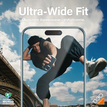 Заредете изображение във визуализатора на галерията – PanzerGlass Matrix Ultra-Wide-Fit hybrid glass for iPhone 15 Pro Max with positioner
