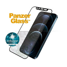 Заредете изображение във визуализатора на галерията – PanzerGlass E2E Microfracture Antibacterial Glass with Camera Cover with Swarovsky Crystal for iPhone 12 Pro Max - with Black Frame
