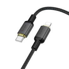 Заредете изображение във визуализатора на галерията – Cable USB C to Lightning Hoco PD 30W 1 m X128 Benefit black
