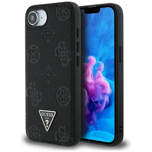 Заредете изображение във визуализатора на галерията – GUESS case for IPHONE 16e (SE 4 2025) compatible with MagSafe GUHMPSE4PGBTMK (Grained PU Hot Stamp Peony Triangle Logo) black
