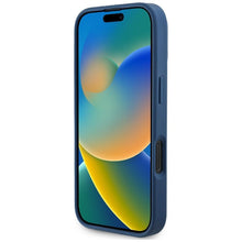 Заредете изображение във визуализатора на галерията – GUESS case for IPHONE 16 Pro Max compatible with MagSafe GUHMP16XPGNMPLMB (PU Grained Flowers Classic Logo) blue
