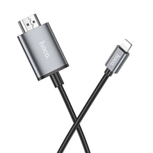 Заредете изображение във визуализатора на галерията – HOCO cable Lightning to HDMI 1080p UA27 2 m metal gray
