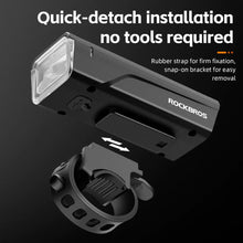 Заредете изображение във визуализатора на галерията – Rockbros 24510003001 front bicycle light 260 lm + USB-C - USB-A cable - black
