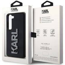 Заредете изображение във визуализатора на галерията – Original Pouch KARL LAGERFELD  hardcase 3D Rubber Glitter Logo KLHCS24S3DMBKCK for Samsung Galaxy S24 black
