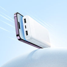 Заредете изображение във визуализатора на галерията – Powerbank Hoco 10000 mAh 2A with four built-in cables USB A + USB C+ Lightning + Micro USB J163 white
