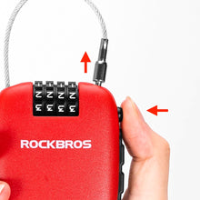 Заредете изображение във визуализатора на галерията – Rockbros 32420981001 bicycle lock with retractable cable - red

