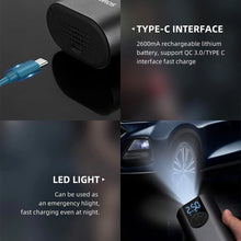 Заредете изображение във визуализатора на галерията – Rockbros 42720001001 electric bicycle pump with LED display + USB-C - USB-A cable - black
