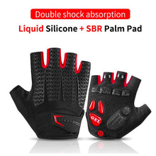 Заредете изображение във визуализатора на галерията – Rockbros S169BR L cycling gloves with gel inserts - black and red
