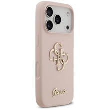 Заредете изображение във визуализатора на галерията – GUESS case for IPHONE 17 Pro GUHCP17LSC4GSMP (Silicone W/ Big 4G Script) pink
