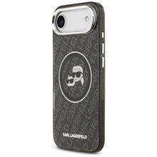 Заредете изображение във визуализатора на галерията – KARL LAGERFELD case for IPHONE 17 Air compatible with MagSafe KLHMP17MHMKBKCHOK (IML Glitter K&amp;C Heads Logo) black
