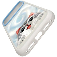 Заредете изображение във визуализатора на галерията – NIMMY case BIG EYED LYING SILVER SHADED CAT compatible with MagSafe for IPHONE 18 Pro Max/17 Pro Max grey
