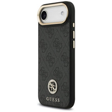 Заредете изображение във визуализатора на галерията – GUESS case for IPHONE 17 Air compatible with MagSafe GUHMP17MP4G4DCSK (PU W/ Strass Logo &amp; Big Strap Metal Buttons) black

