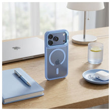 Заредете изображение във визуализатора на галерията – Case for iPhone 18 Pro / 17 Pro Forcell F-Protect Shadow Stand Premium compatible with MagSafe light blue

