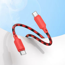 Заредете изображение във визуализатора на галерията – Cable USB C to USB C Hoco 3A 60W 1 m X116 gradient red

