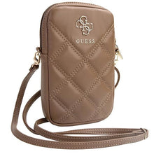 Заредете изображение във визуализатора на галерията – Guess Zip Quilted 4G bag - brown

